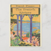 Vintage Travel Frankrijk Riviera Retro Briefkaart (Voorkant)