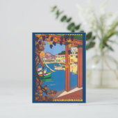 Vintage Travel, Frans Riviera Mediterranean Zee Briefkaart (Staand voorkant)