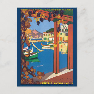 Vintage Travel, Frans Riviera Mediterranean Zee Briefkaart