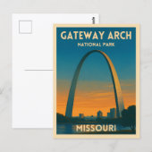 Vintage Travel Gateway Arch National Park Missouri Briefkaart (Voorkant / Achterkant)