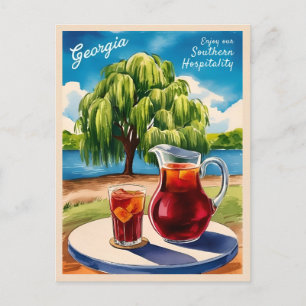 Vintage Travel Georgia Southern Retro Schilderacht Briefkaart
