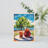 Vintage Travel Georgia Southern Retro Schilderacht Briefkaart (Staand voorkant)