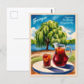 Vintage Travel Georgia Southern Retro Schilderacht Briefkaart (Voorkant / Achterkant)
