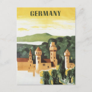 Vintage Travel, German Castle, Beieren Duitsland Briefkaart