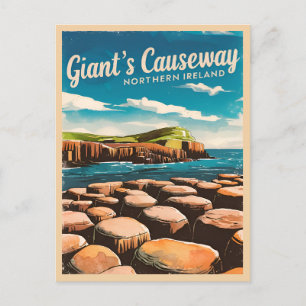 Vintage Travel Giant's Causeway Noord-Ierland Briefkaart