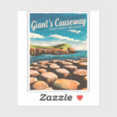 Vintage Travel Giant's Causeway Noord-Ierland Sticker (Vel)