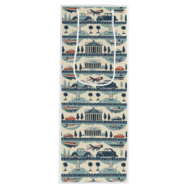 Vintage Travel Gift Bag Wijn Cadeautas