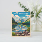 Vintage Travel Glacier Nationaal Park Montana Briefkaart (Staand voorkant)