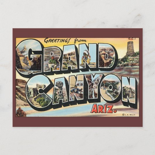 Vintage Travel, Grand Canyon, Adreswijziging Aankondigingskaart (Voorkant)