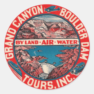 Vintage Travel - Grand Canyon/Boulder Dam Ronde Sticker