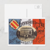 Vintage Travel, Grand Hotel Paix, Madrid, Spanje Briefkaart (Voorkant / Achterkant)