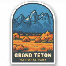 Vintage Travel Grand Teton National Park USA Retro