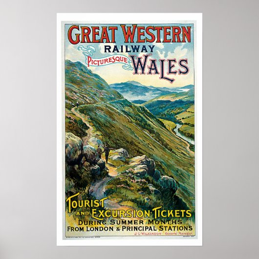 Vintage Travel Great Western Railway Wales Poster (Voorkant)