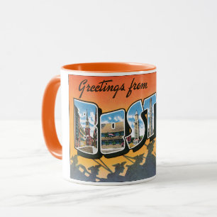 Vintage Travel Greetings uit Boston Massachusetts Mok