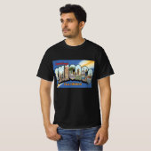 Vintage Travel, Greetings uit Chicago Illinois T-shirt (Voorkant volledig)