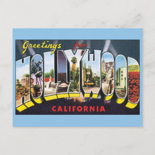 Vintage Travel Greetings uit Hollywood California Briefkaart