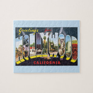 Vintage Travel Greetings uit Hollywood California Legpuzzel