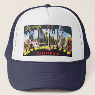 Vintage Travel Greetings uit Hollywood California Trucker Pet