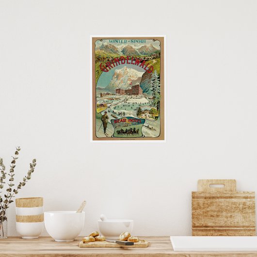 Vintage Travel Grindelwald, Zwitserland Poster (Keuken)