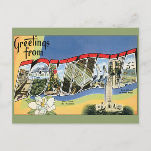 Vintage Travel, groeten uit de Golf van Louisiana Briefkaart