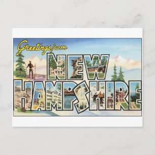 Vintage Travel, Groeten uit New Hampshire Briefkaart