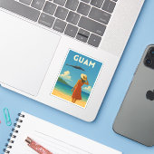 Vintage Travel Guam Island Beach Retro Seaside Sticker (Laptop met iPhone)