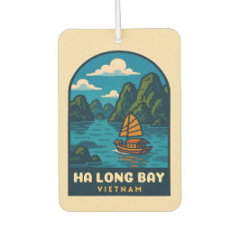 Vintage Travel Ha Long Bay Vietnam Retro Schildera Luchtverfrisser