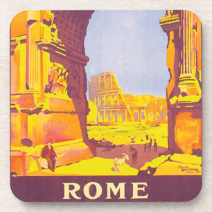 Vintage Travel, het Coliseum in Rome Italië Onderzetter