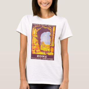 Vintage Travel, het Coliseum in Rome Italië T-shirt