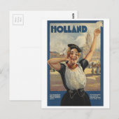 Vintage Travel Holland per trein Briefkaart (Voorkant / Achterkant)