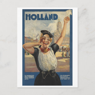 Vintage Travel Holland per trein Briefkaart