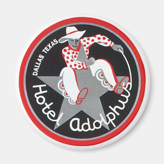 Vintage Travel, Hotel Adolphus in Dallas, Texas Magneet (Voorkant)