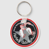 Vintage Travel, Hotel Adolphus in Dallas, Texas Sleutelhanger (Achterkant)