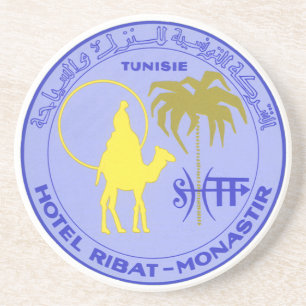 Vintage Travel Hotel Ribat in Monastir, Tunesië Zandsteen Onderzetter