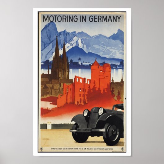 Vintage Travel in Duitsland Poster (Voorkant)