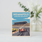 Vintage Travel Indianapolis Indiana Retro Racing Briefkaart (Staand voorkant)