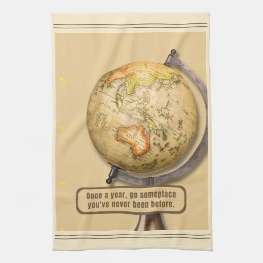 Vintage Travel Inspirerend Kitchen Towel Theedoek (Verticaal)