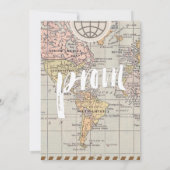 Vintage Travel Invitation Kaart voor Prom Night (Achterkant)