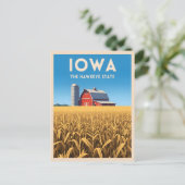 Vintage Travel Iowa Retro Heartland Farm Landscape Briefkaart (Staand voorkant)