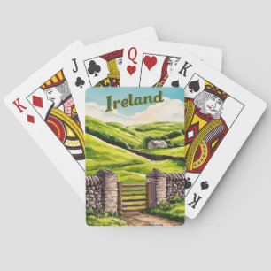Vintage Travel Ireland Countryside Retro Schildera Pokerkaarten