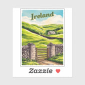 Vintage Travel Ireland Countryside Retro Schildera Sticker (Vel)