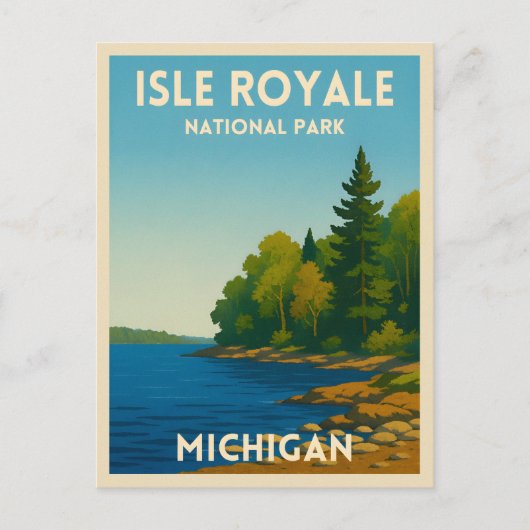 Vintage Travel Isle Royale National Park Michigan Briefkaart (Voorkant)