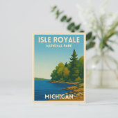 Vintage Travel Isle Royale National Park Michigan Briefkaart (Staand voorkant)