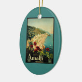 Vintage Travel, Italiaanse kuststrand Amalfi Keramisch Ornament (Links)