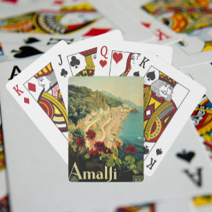 Vintage Travel, Italiaanse kuststrand Amalfi Pokerkaarten