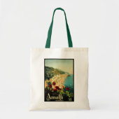 Vintage Travel, Italiaanse kuststrand Amalfi Tote Bag (Voorkant)