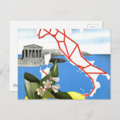 Vintage Travel Italië Briefkaart (Voorkant / Achterkant)
