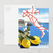 Vintage Travel Italië Pantheon Rome Briefkaart (Voorkant / Achterkant)