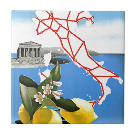 Vintage Travel Italië Tegeltje (Voorkant)