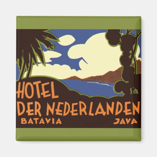 Vintage Travel Jakarta Indonesia hotel Nederlanden Magneet (Voorkant)